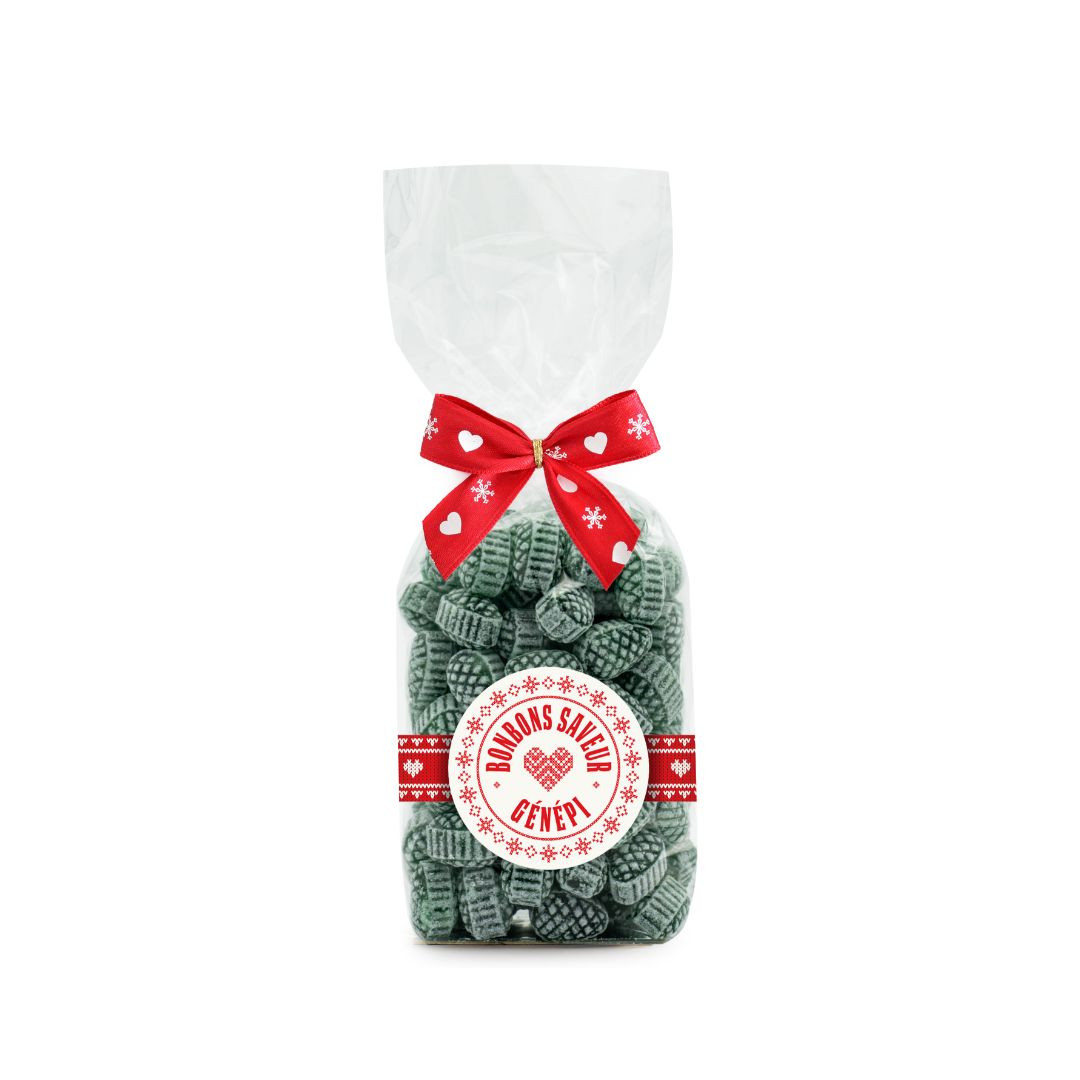 Achat Sachet collection cœur rouge bonbons sucre cuit au génépi en ligne 1 