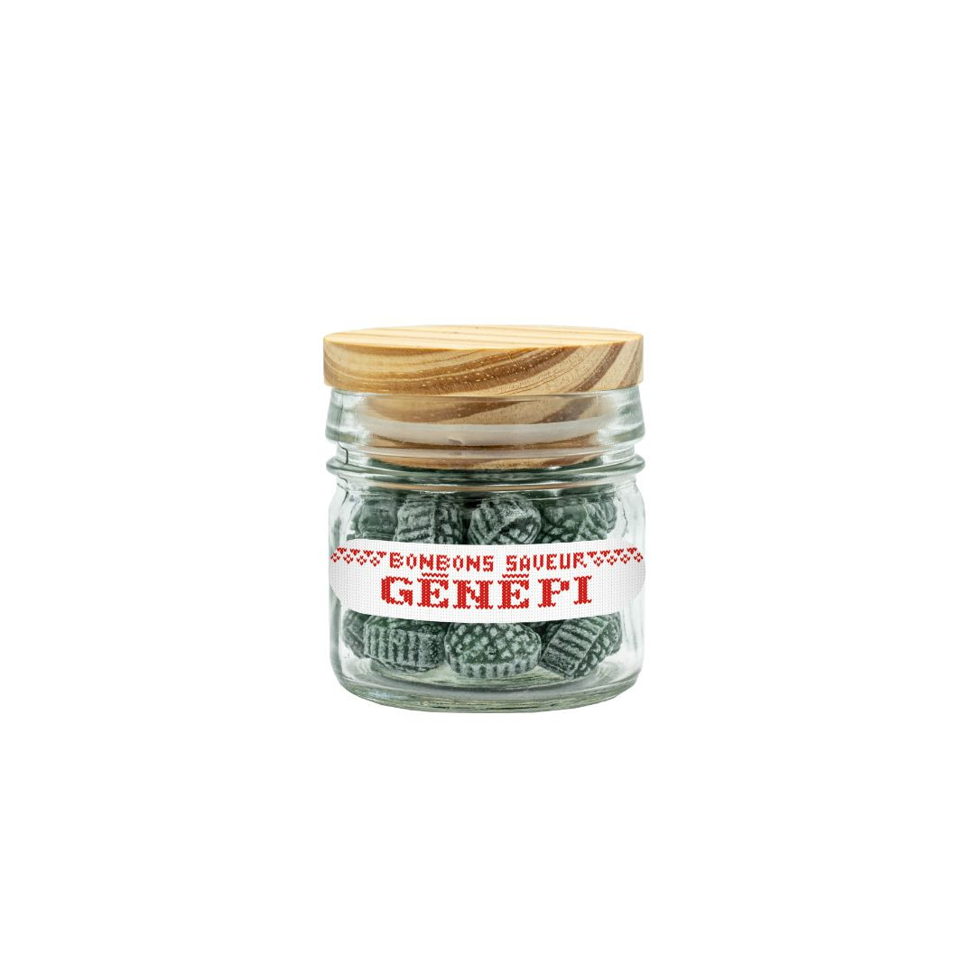 Achat Bocal bouchon bois collection cœur rouge bonbons sucre cuit au génépi en ligne 1 