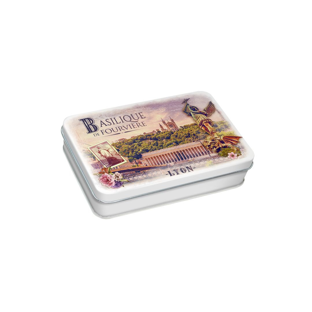 Achat Boîte pastille Basilique de Fourvière collection Lyon bonbons sucre cuit myrtille et framboise en ligne 1 