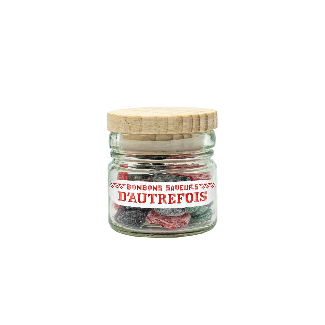 Achat Bocal bouchon bois collection cœur rouge bonbons sucre cuit aux saveurs d'autrefois en ligne 1 