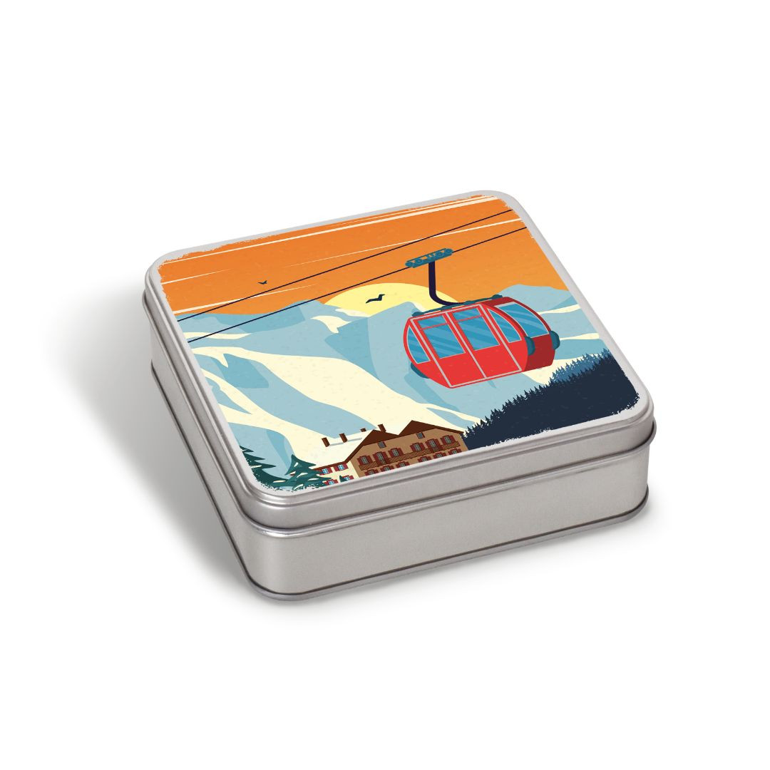 Achat Boîte carrée rétro télécabine sablés au beurre des Alpes en ligne 1 