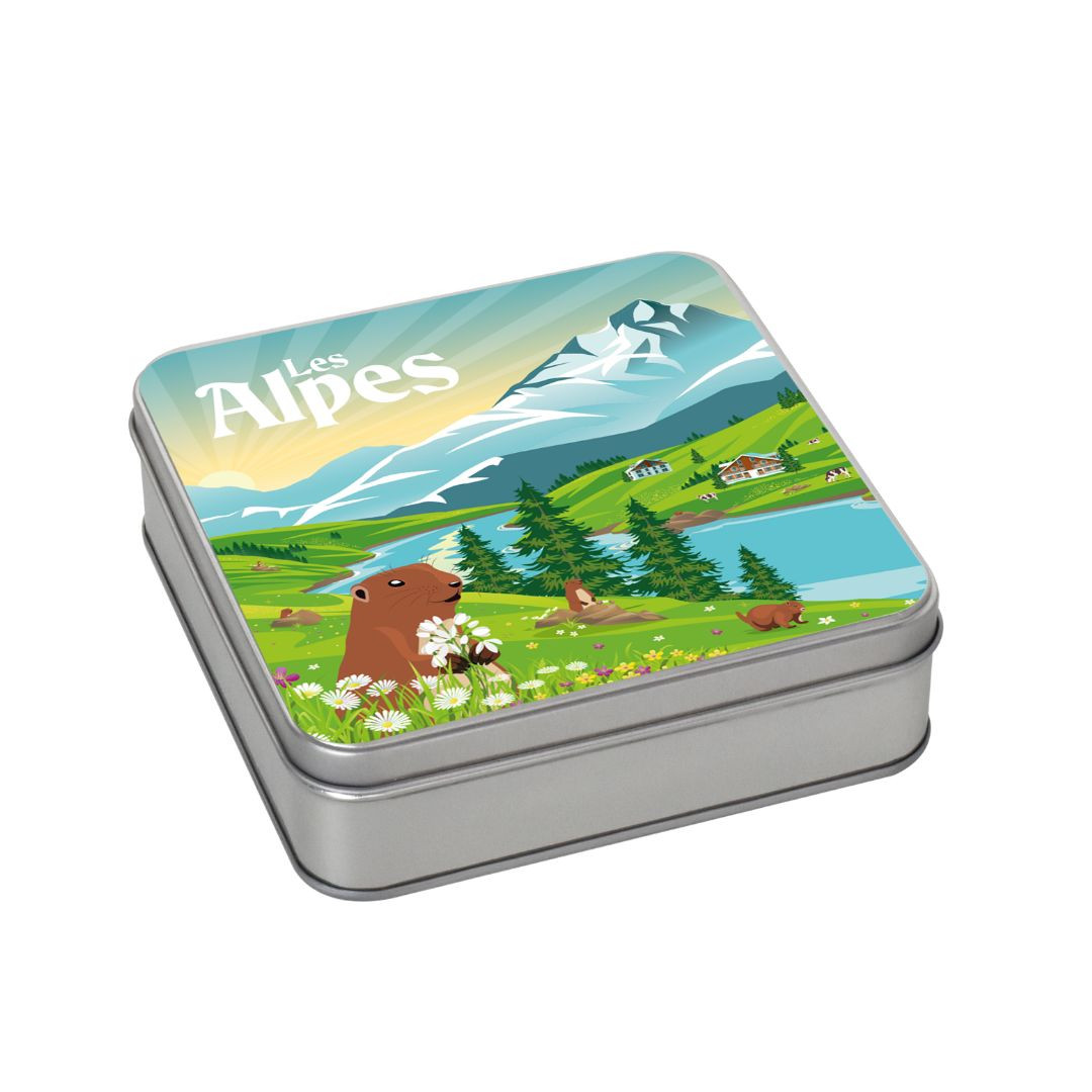 Achat Boîte carrée les Alpes collection montagne été sablés au beurre des Alpes en ligne 1 