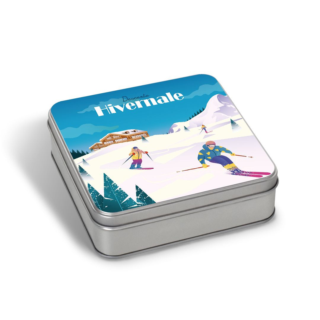 Achat Boîte carrée skieur sablés au beurre des Alpes en ligne 1 
