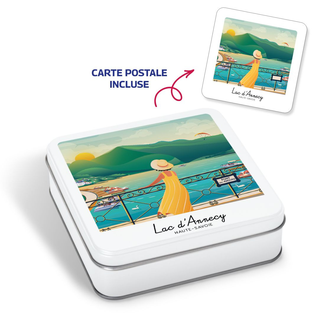 Achat Boîte carrée polaroid collection Annecy sablés au beurre des Alpes & carte postale en ligne 3 