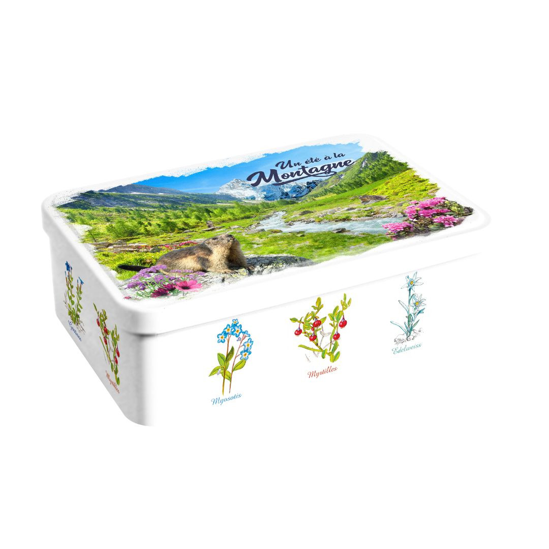 Achat Boîte sucre marmotte été fleurs collection montagnes été sablés au beurre des Alpes en ligne 1 