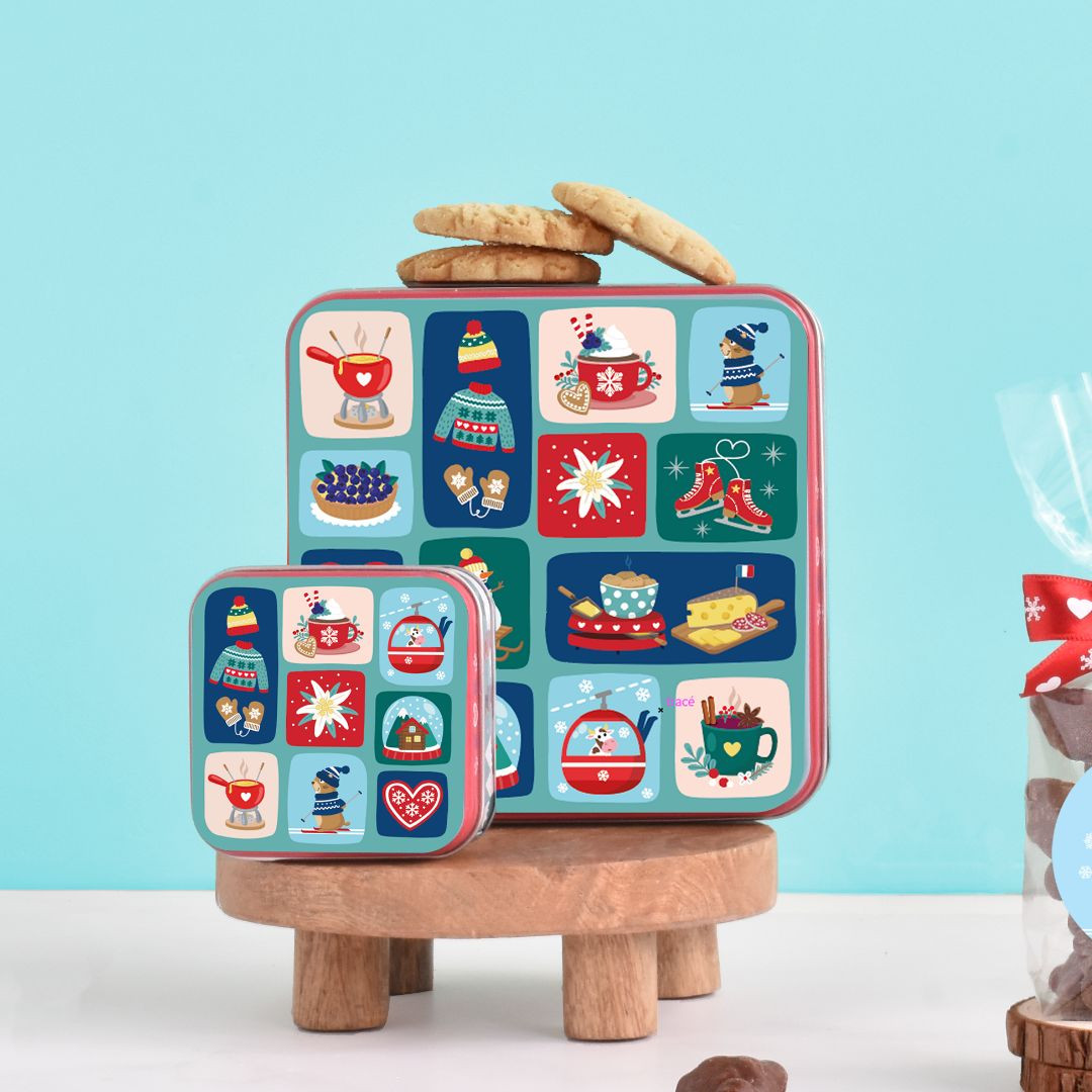 Achat Boîte carrée hiver à la montagne Lali sablés au beurre des Alpes en ligne 1 