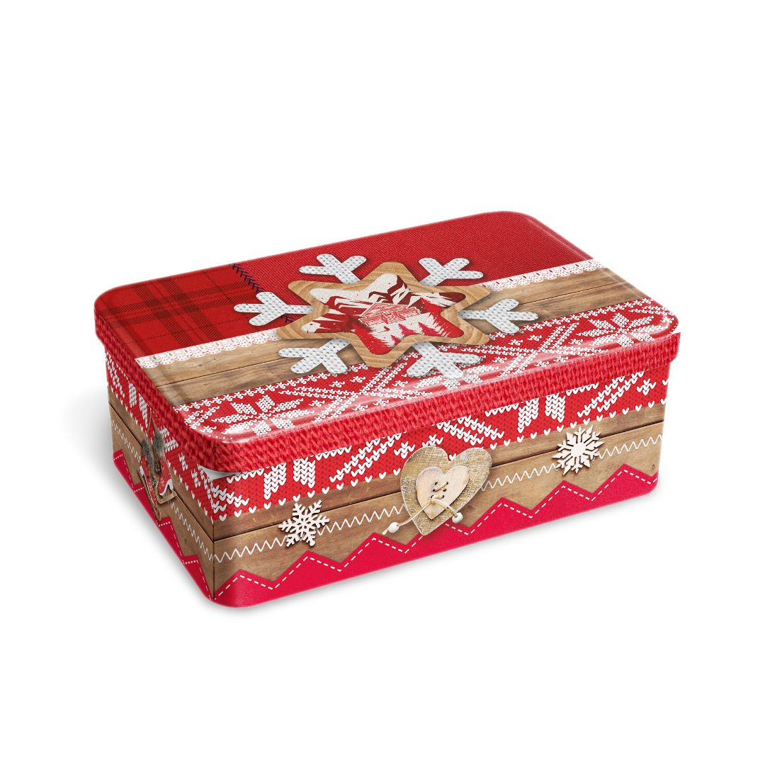 Achat Boîte sucre patchwork étoile collection cœur rouge sablés au beurre des Alpes à la myrtille en ligne 1 