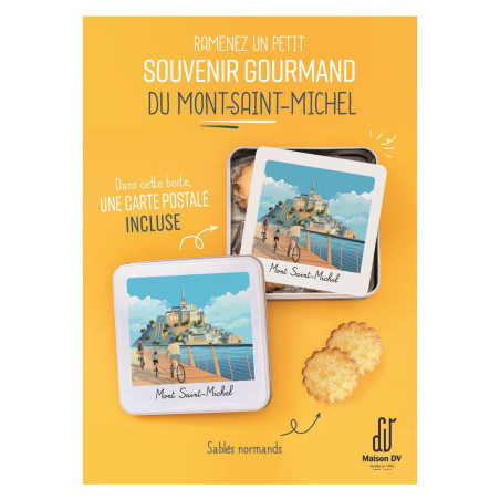 Affiche A4 Boîte carrée polaroïd Mont-Saint-Michel