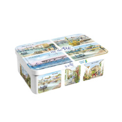 Boite sucre Ile de Ré multivues aquarelle