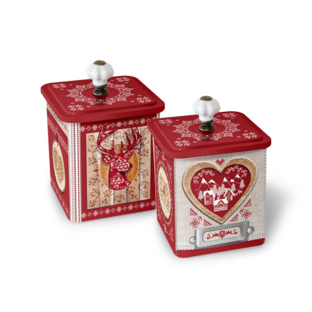Boite 1/2 collector montagne coeur rouge