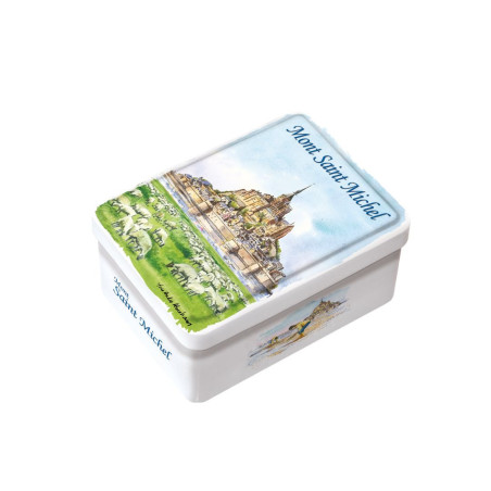 Boite sucrette Mont St Michel mouton aquarelle