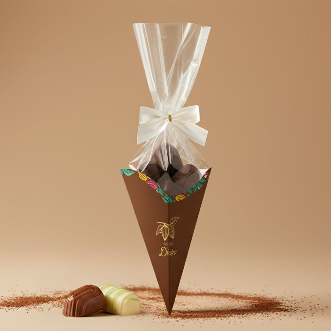 Achat Cône cacao désir garni de 11 bonbons de chocolat assortis en ligne 2 