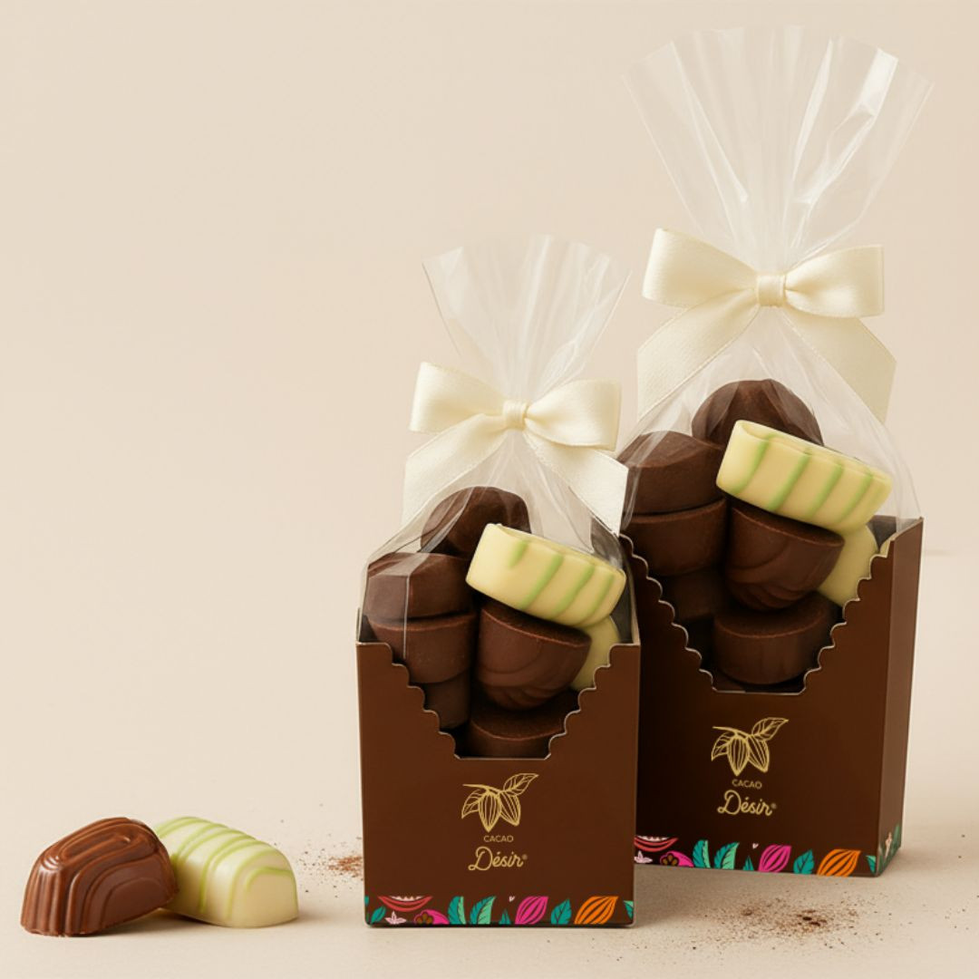 Achat Boîte et sachet cacao désir garni de 33 bonbons de chocolat assortis en ligne 2 
