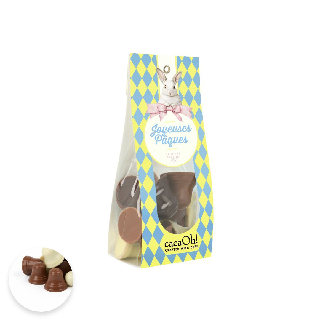 Achat Sachet cloches chocolat praliné noir lait et blanc en ligne 1 