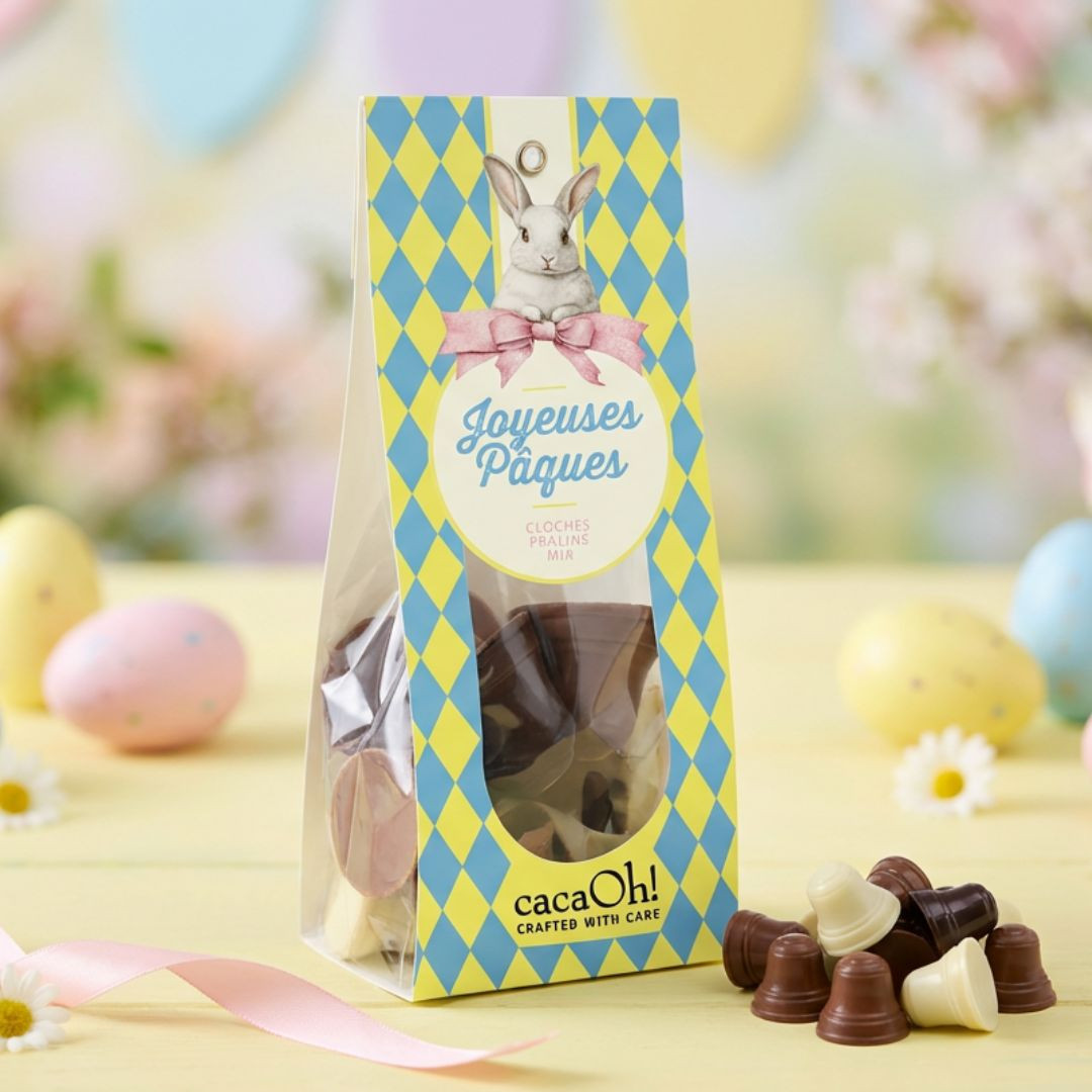 Achat Sachet cloches chocolat praliné noir lait et blanc en ligne 3 