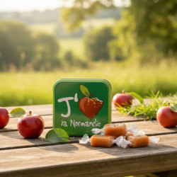 Boite savon J'aime la Normandie caramels au beurre salé