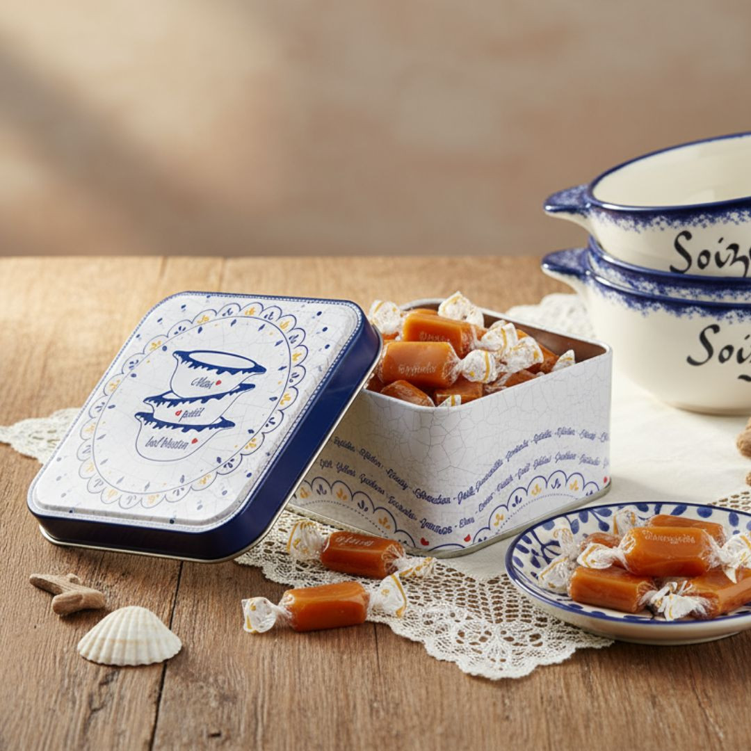 Achat Boîte mini carrée bols bretons caramels au beurre salé et à la fleur de sel de Bretagne en ligne 3 