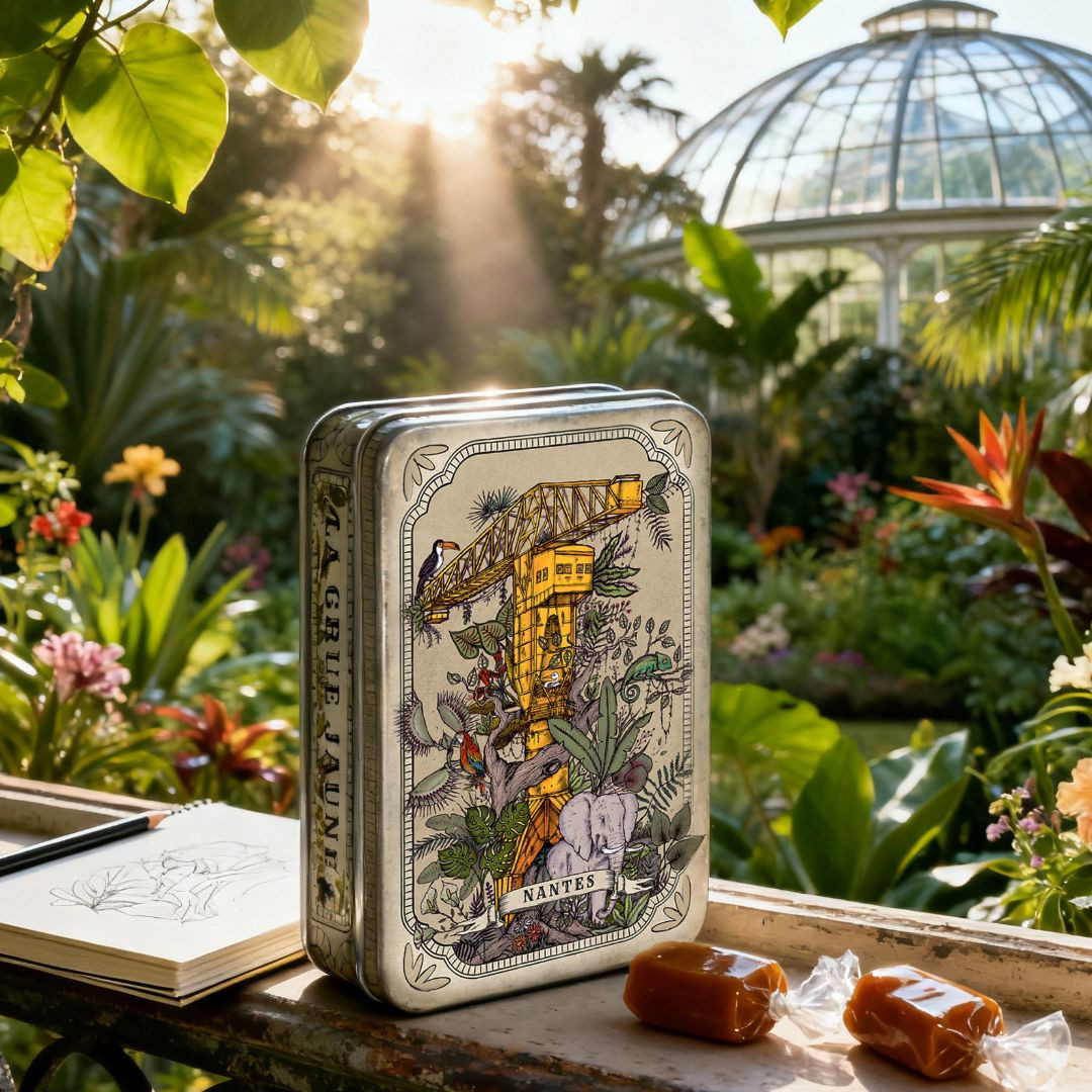 Achat Boite pastille Grue Titan Jaune Geoffrey Berniolle caramel au beurre salé et à la fleur de sel de Guérande55g en ligne 3 