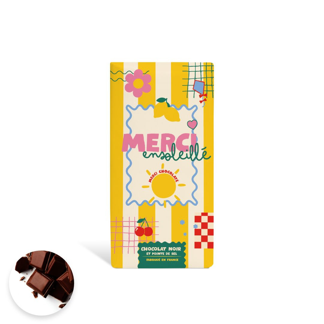 Achat Tablette merci chocolat noir au sel de Guérande 70% cacao en ligne 1 