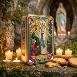 Boîte sucre Lourdes Mosaïques assortiment palets et galettes
