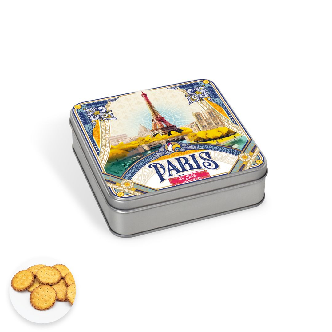 Achat Boîte carrée Paris délices de la belle époque galettes pur beurre à la fleur de sel en ligne 1 