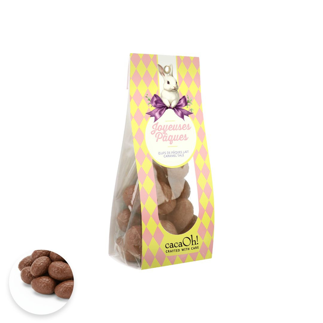 Achat Sachet œuf chocolat lait cœur caramel salé en ligne 1 