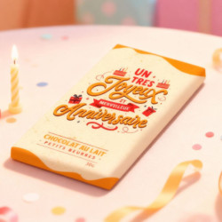 Tablette Joyeux Anniversaire chocolat lait et petits beurres