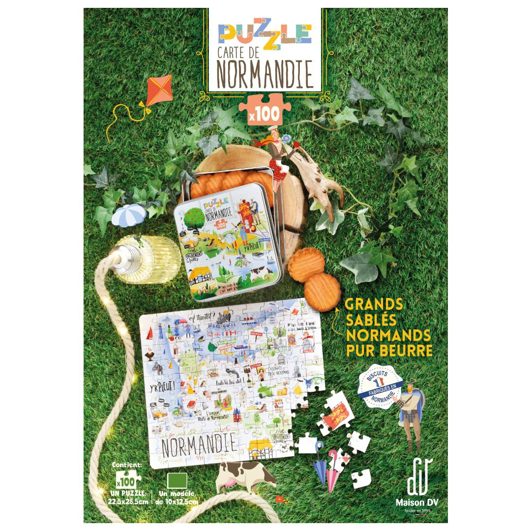 Achat PLV A5 boîte puzzle carte de Normandie en ligne 1 