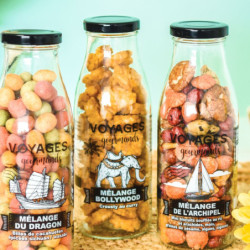 Bouteille en verre voyages gourmands crousty au curry