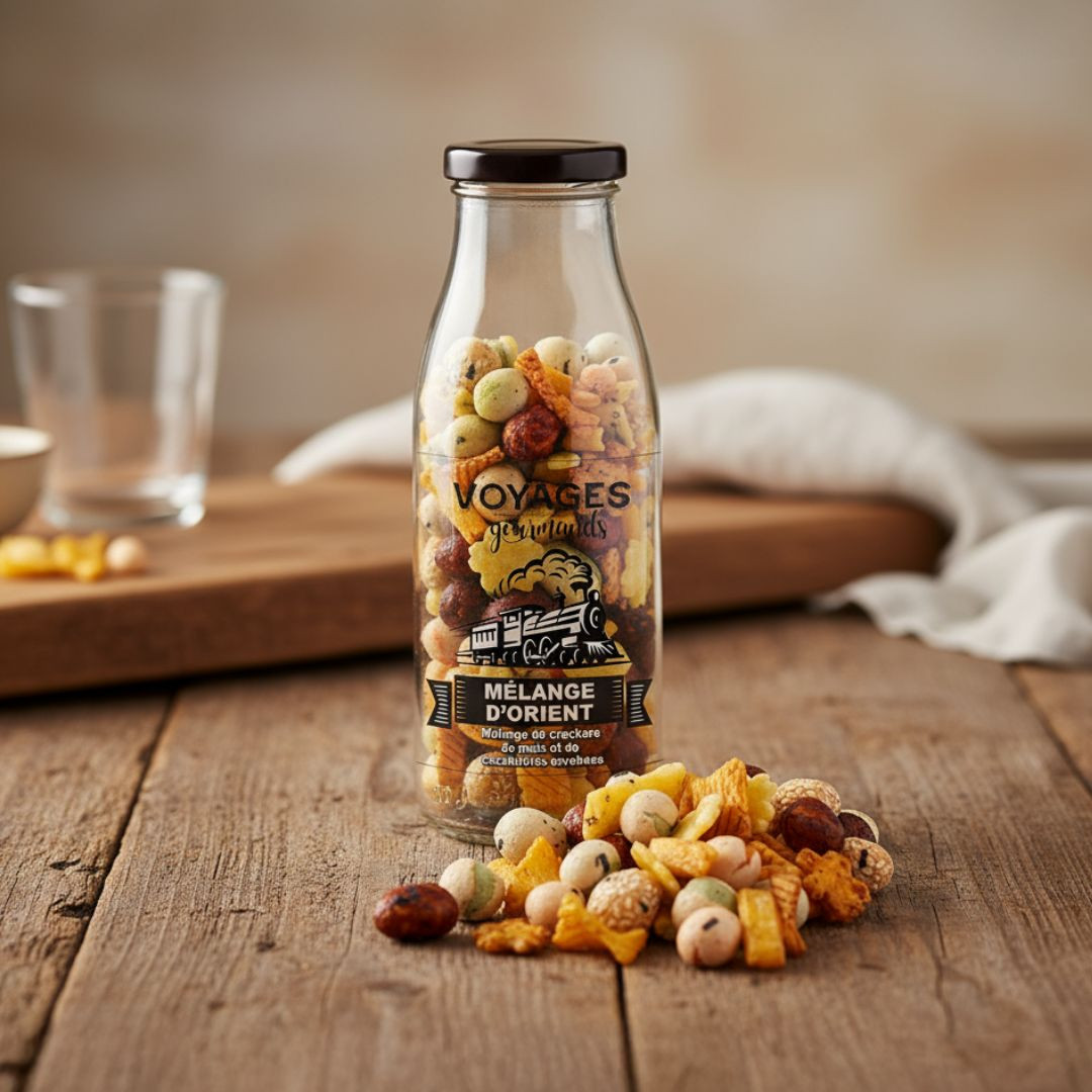 Achat Bouteille voyages gourmands mélanges de biscuits maïs, pomme de terre et cacahuetes à la sauce soja en ligne 3 