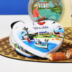Boîte cœur I love Vendée caramels au beurre salé et à la fleur de sel de Vendée