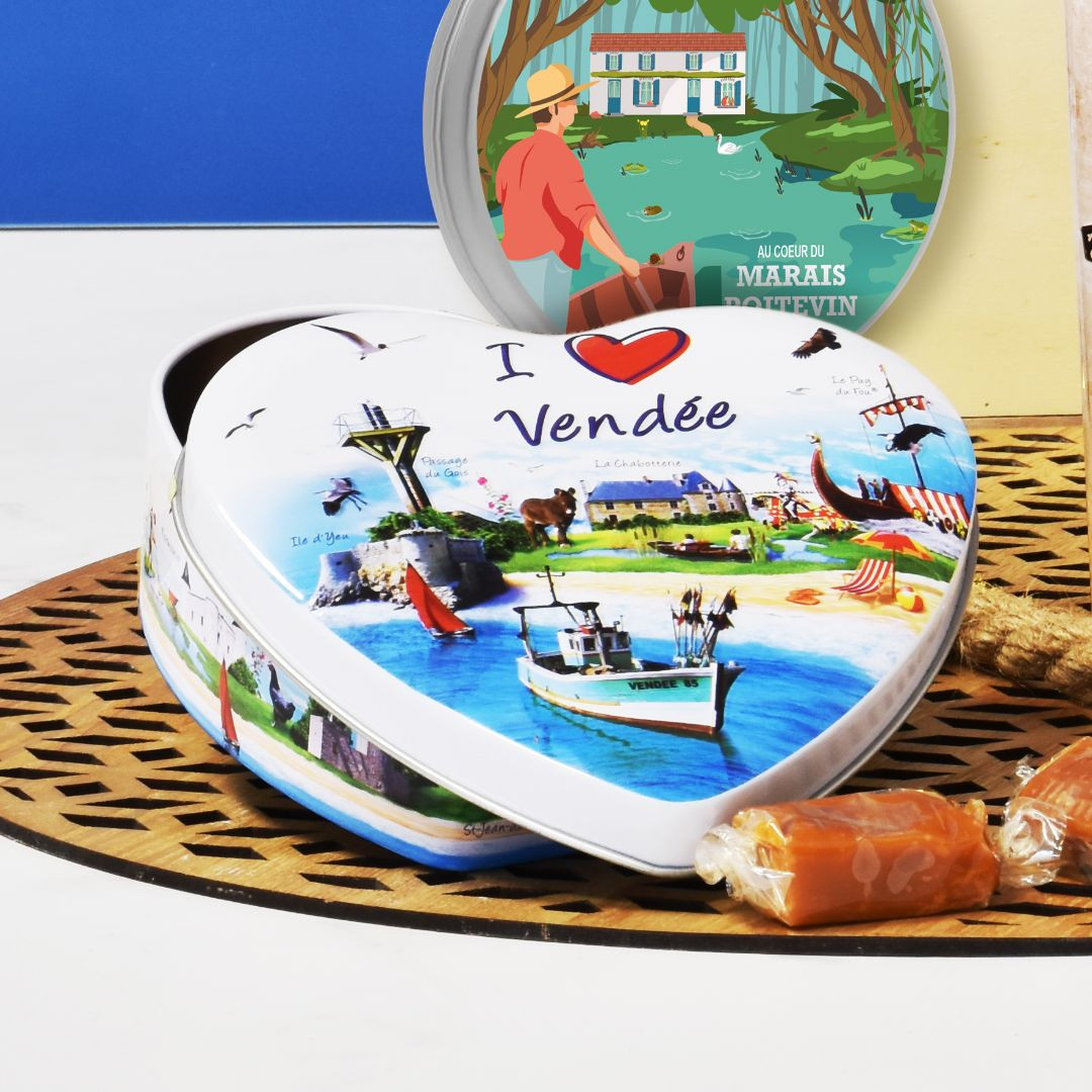 Achat Boîte cœur I love Vendée caramels au beurre salé et à la fleur de sel de Vendée en ligne 3 