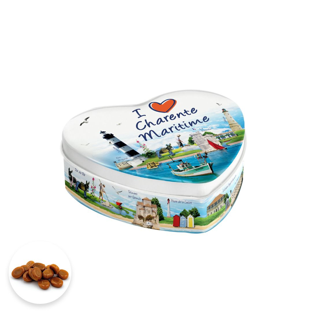 Achat Boîte cœur I love Charente-Maritime bonbons caramel à la crème en ligne 1 