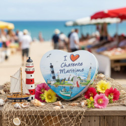 Boîte cœur I love Charente-Maritime bonbons caramel à la crème