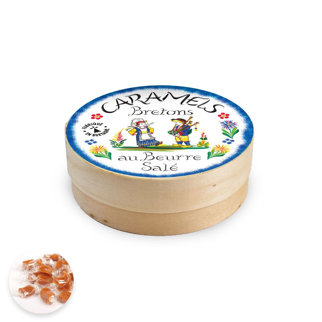 Achat Grande boîte en bois faïence caramels au beurre salé et à la fleur de sel de Bretagne en ligne 3 