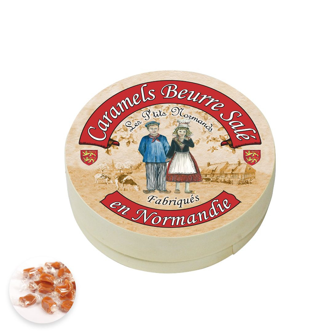 Achat Boîte ronde en bois p'tits normands caramels au beurre salé fabriqués en Normandie en ligne 1 