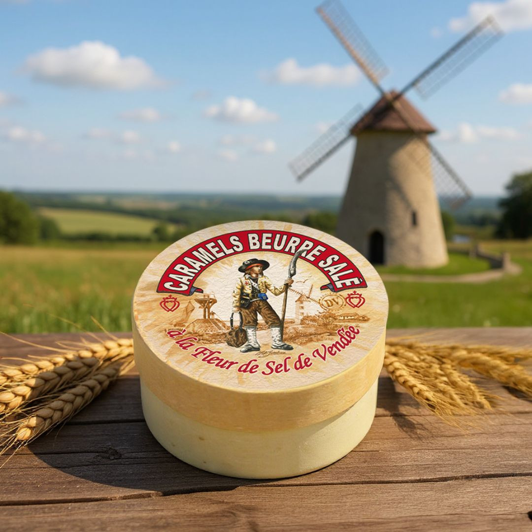 Achat Boîte ronde en bois Vendée chouan caramels au beurre salé et à la fleur de sel de Vendée en ligne 3 