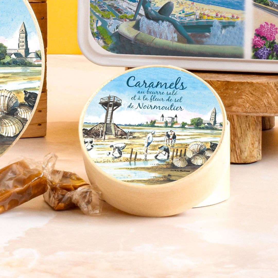 Achat Boîte ronde en bois passage du gois caramels au beurre salé et à la fleur de sel de Noirmoutier en ligne 3 