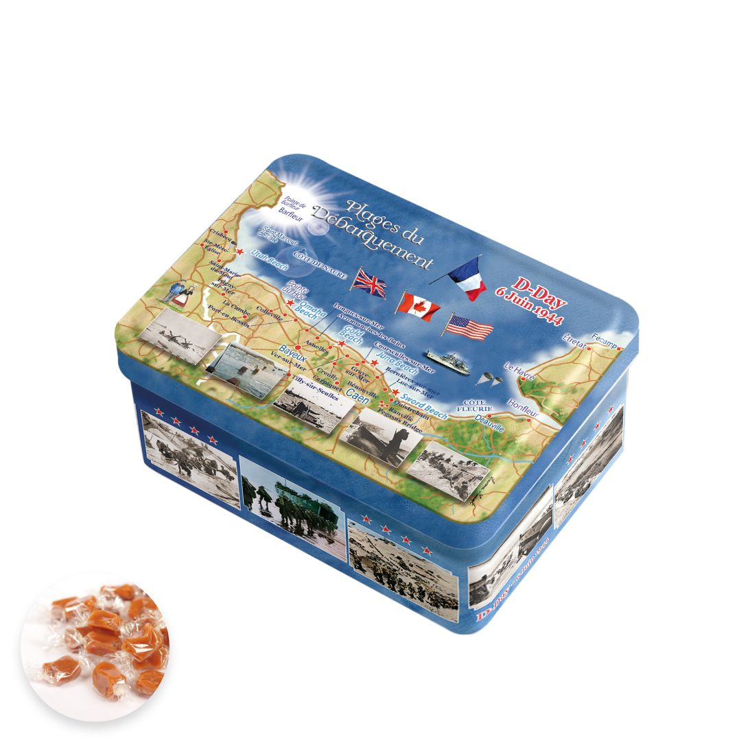 Achat Boîte sucrette les plages du débarquement caramels au beurre salé fabriqués en Normandie en ligne 1 