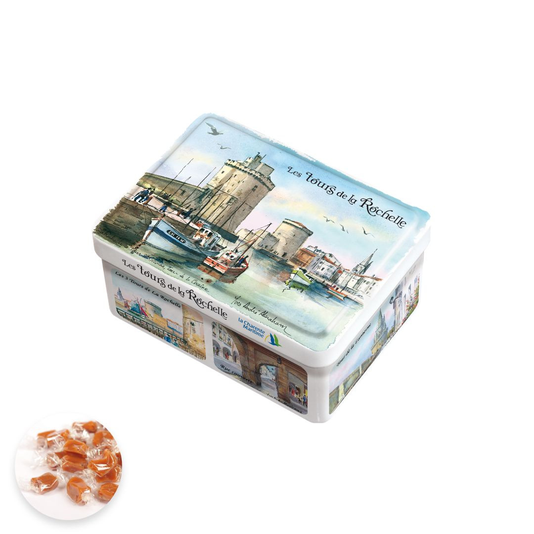 Achat Boîte sucrette les tours de la Rochelle caramels au beurre salé et fleur de sel de l'île de Ré en ligne 1 