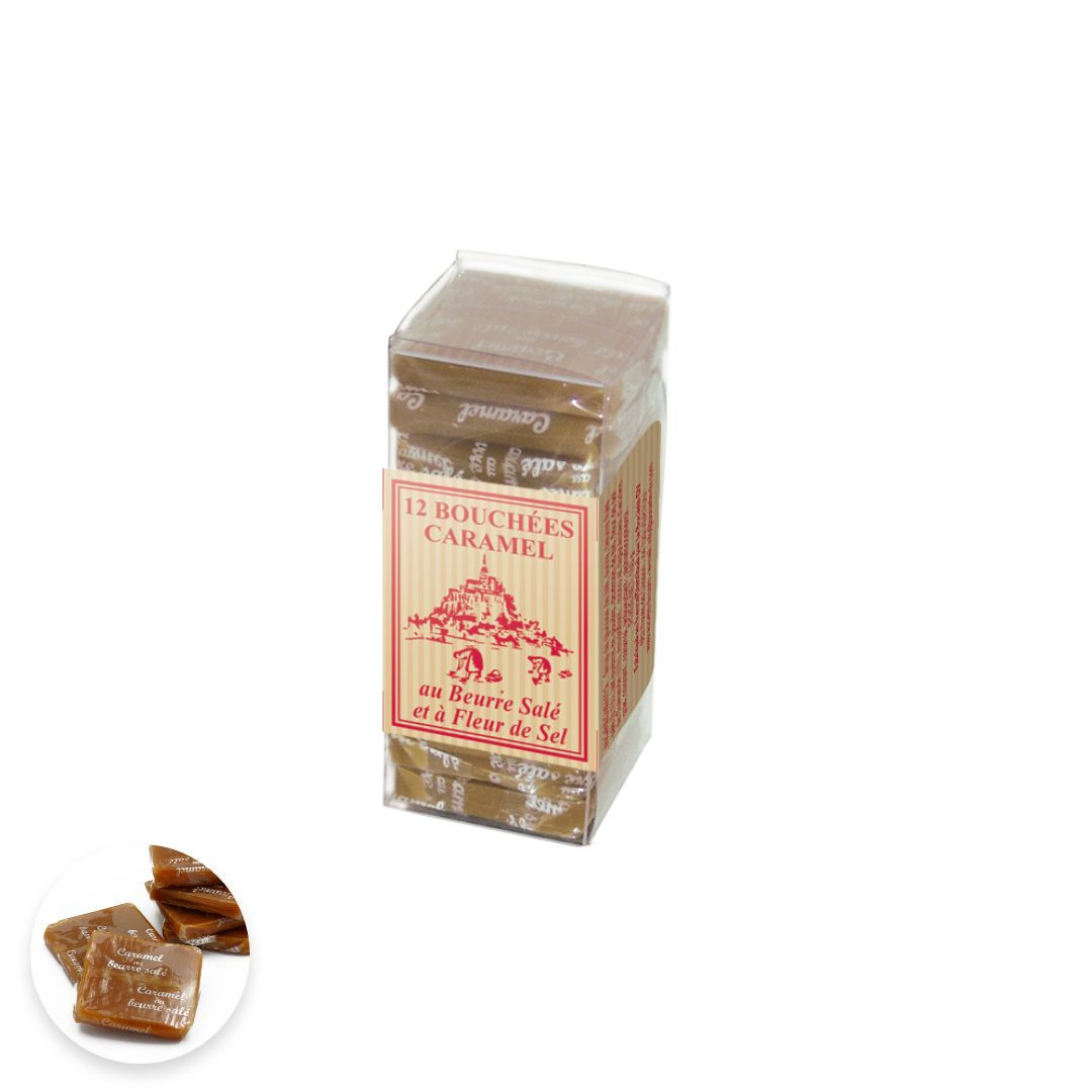 Achat Tubo Mont-Saint-Michel kraft rouge bouchées caramels au beurre salé et à la fleur de sel en ligne 1 