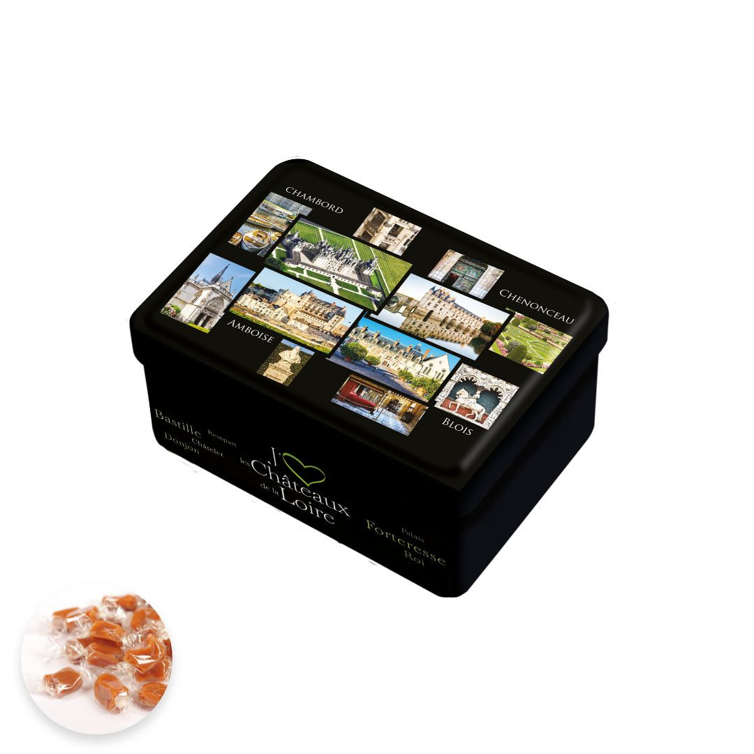 Achat Boîte sucrette j'aime les châteaux de la Loire caramels au beurre salé à la fleur de sel Guérande en ligne 1 