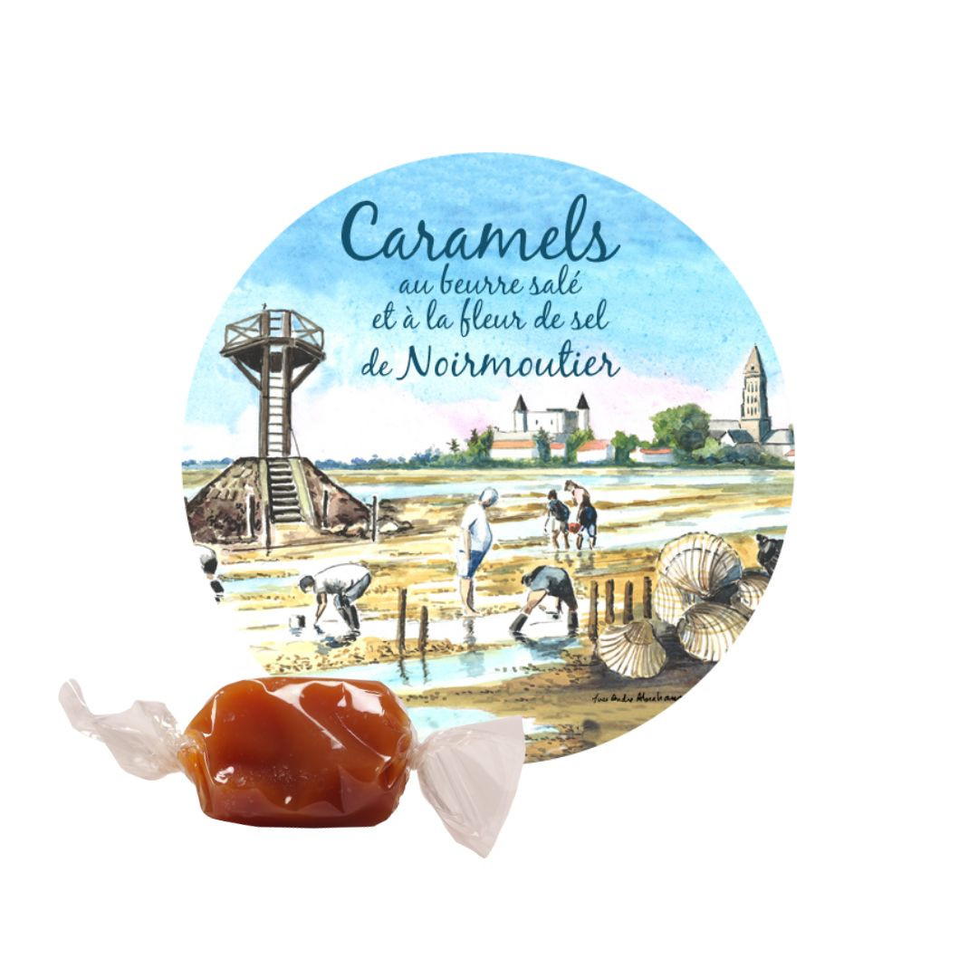 Achat Vrac Caramels au beurre salé et à la fleur de sel de Noirmoutier + étiquette passage du gois en ligne 1 
