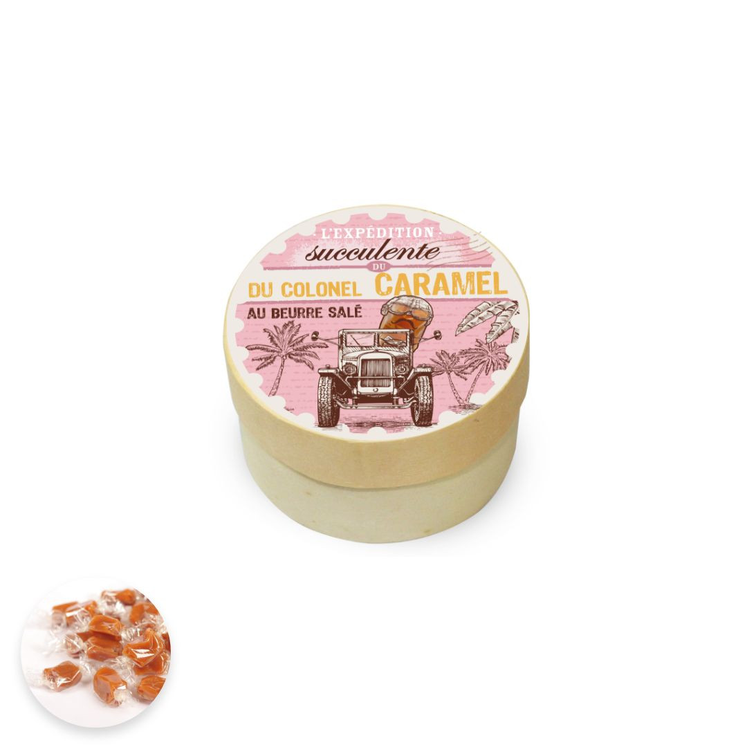 Achat Boîte ronde bois Voyages Gourmands caramels au beurre salé en ligne 1 