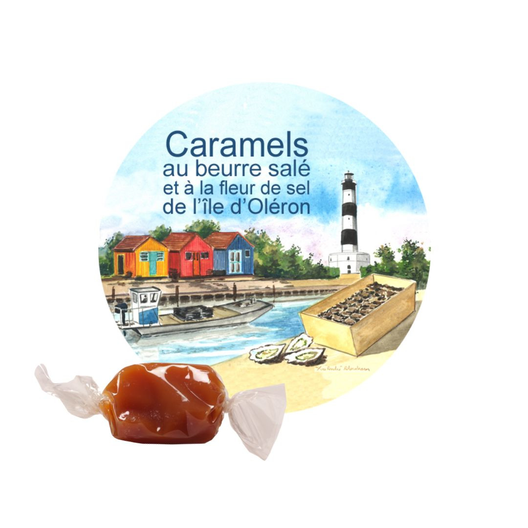 Achat Vrac Caramels au beurre salé et à la fleur de sel de l'Île d'Oléron + étiquette ostréiculture en ligne 1 