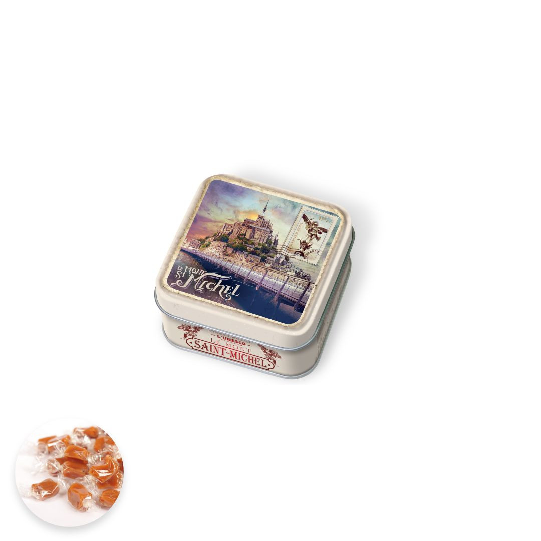 Achat Boîte savon Mont-Saint-Michel vintage passerelle caramels au beurre salé fabriqués en Normandie en ligne 1 