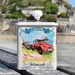 Boîte demi collector Normandie vintage caramels au beurre salé fabriqués en Normandie