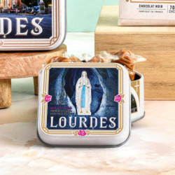 Boîte savon Lourdes vierge caramels au beurre salé et à la fleur de sel