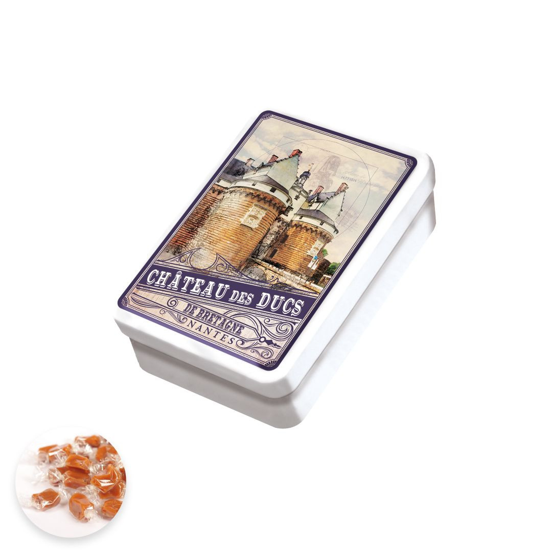 Achat Boîte demi-sucrette Nantes vintage château des ducs caramels au beurre salé et à la fleur de sel de Guérande en ligne 1 