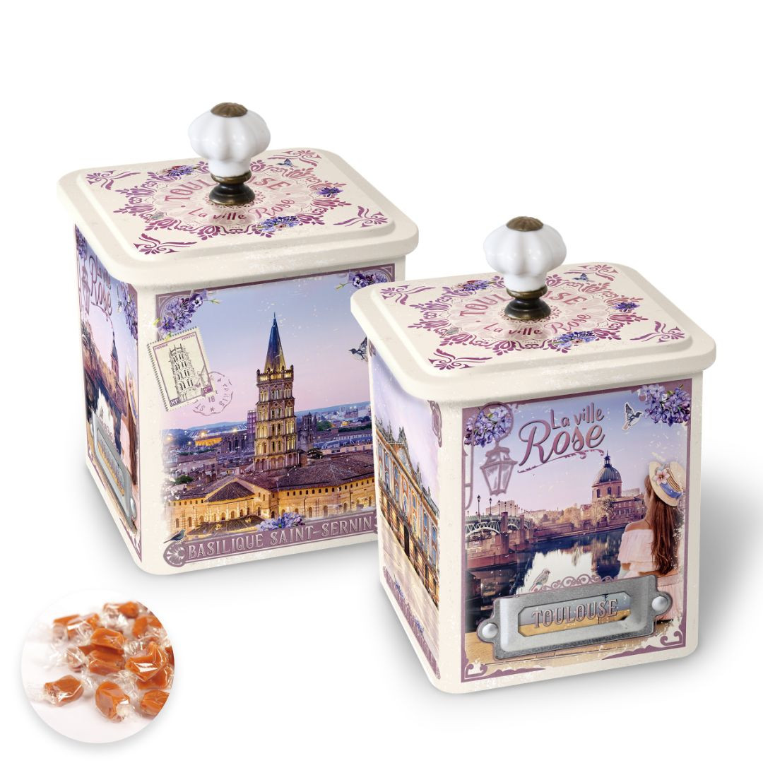Achat Boîte demi collector Toulouse la ville rose caramels au beurre salé et à la fleur de sel en ligne 1 